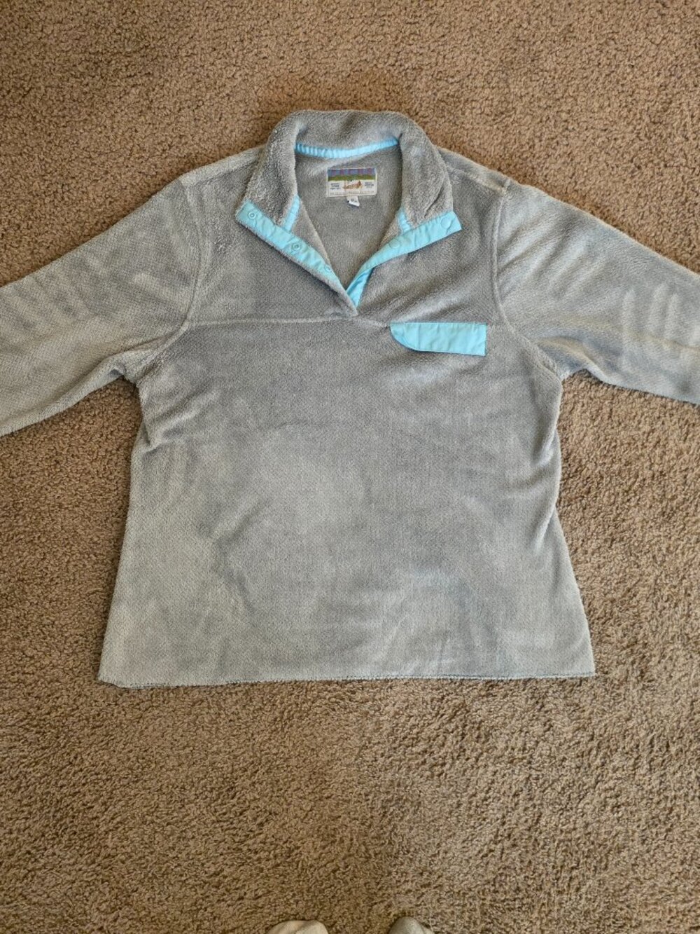 Jachs Cabin Gray Sherpa Fleece Snap Pullover XL Snap Cabin Sweater Outdoor